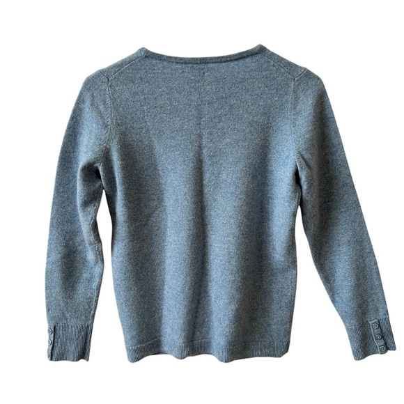 TALBOTS SWEATER SZ S CASHMERE LUXURY CREWNECK BUTTON CUFF OFFICE MINIMALIST SOFT - Picture 4 of 10